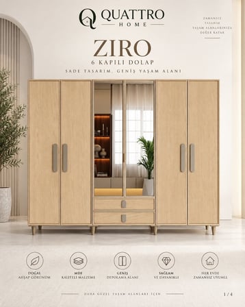 ZIRO 6 KAPAKLI DOLAP