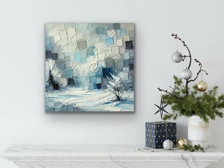 Kış Mevsimi Temalı Kanvas Tablo 60x60 cm