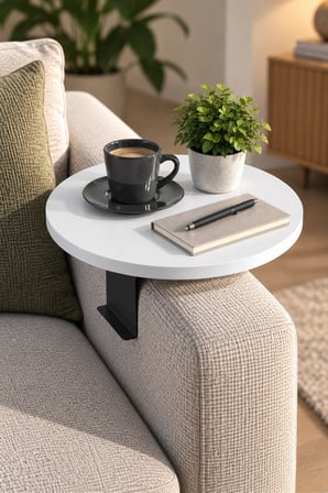 SuloraHome Ayarlanabilir Koltuk Yanı Sehpa Beyaz
