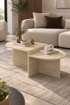 SuloraHome Kademeli Oval Orta Sehpa