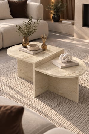 SuloraHome Kademeli Oval Orta Sehpa