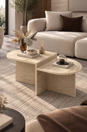 SuloraHome Kademeli Oval Orta Sehpa