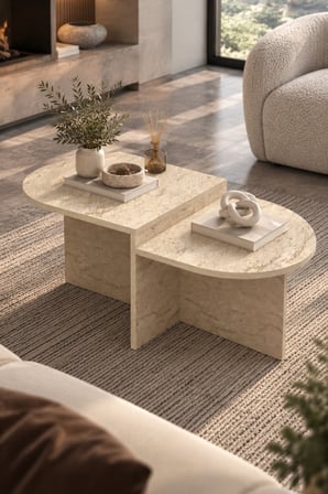 SuloraHome Kademeli Oval Orta Sehpa