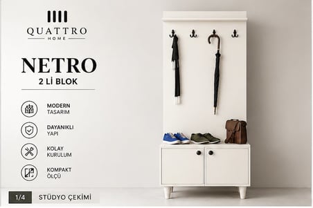 NETRO VESTİYER BEYAZ