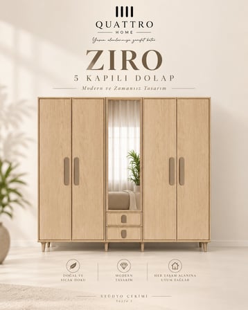 ZIRO 5 KAPAKLI DOLAP