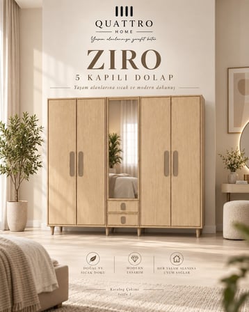 ZIRO 5 KAPAKLI DOLAP