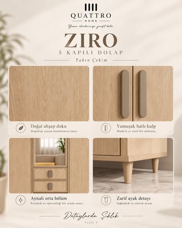 ZIRO 5 KAPAKLI DOLAP