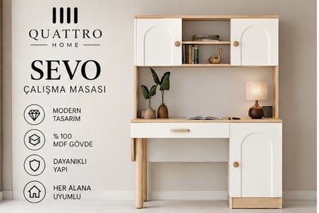 SEVO KİTAPLIKLI ÇALIŞMA MASASI