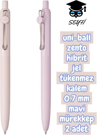 SEYFİKİRTASİYE Zento Hibrit Jel Tükenmez Kalem, 0.7 mm, Mavi Mürekkep, 2 Adet