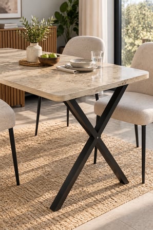 SuloraHome Modern Ahşap Görünümlü Mutfak ve Yemek Masası 110x70 cm