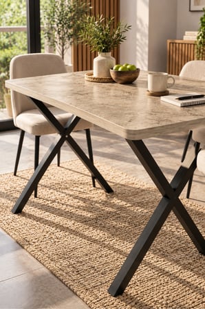 SuloraHome Modern Ahşap Görünümlü Mutfak ve Yemek Masası 110x70 cm