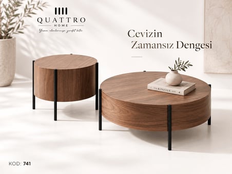 Norella 741 2’li Ceviz Orta Sehpa Takımı