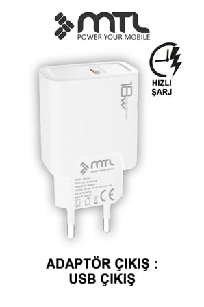 18W QC 3.0 Destekli Hızlı USB Adaptör + Lightning iPhone Usb Kablo Hızlı Şarj Seti MT1313