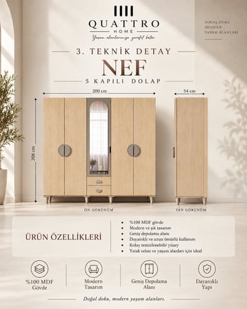 NEF 5 KAPAKLI DOLAP