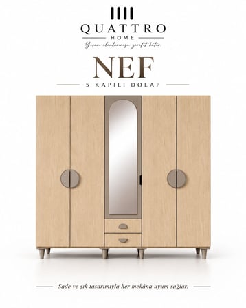 NEF 5 KAPAKLI DOLAP