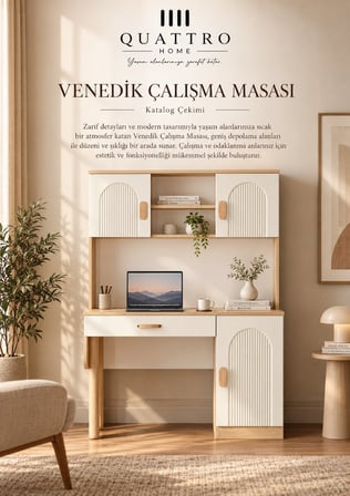 VENEDİK KİTAPLIKLI ÇALIŞMA MASASI
