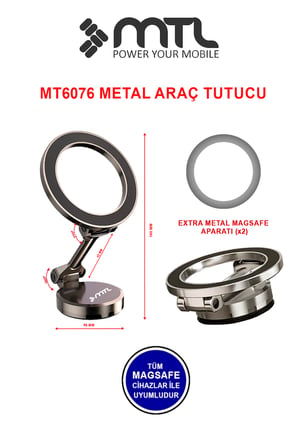 Katlanabilir MagSafe Uyumlu 360° Döner Çok Açılı Metal Telefon Standı Ve Araç İçi Telefon Tutucu