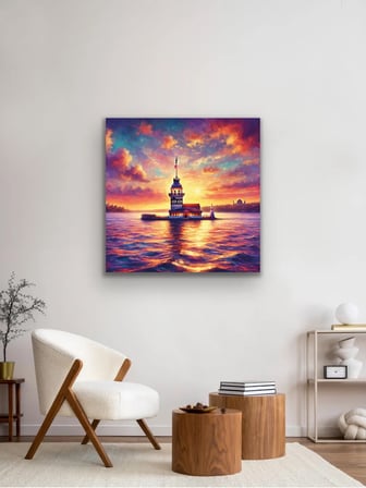 Kız Kulesi Kanvas Tablo 90x90 cm