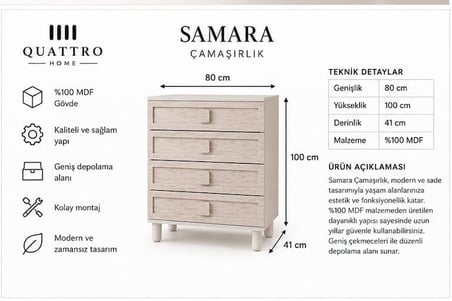 SAMARA ÇAMAŞIRLIK ŞİFONYER