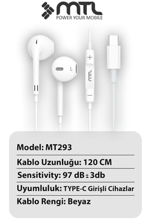 Vivo V40 Uyumlu Tak Çalıştır Stero Type-C Kulaklık MT293A