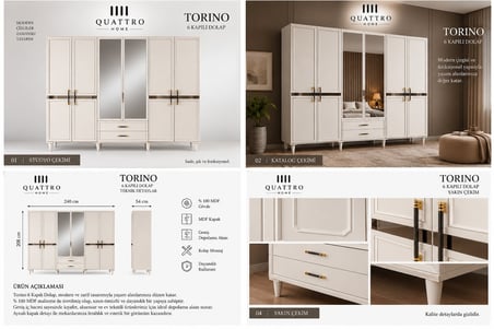 TORINO 6 KAPAKLI DOLAP