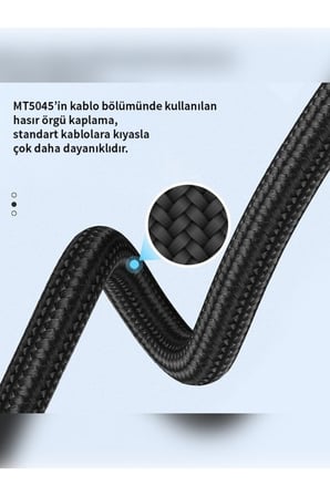Type-C to 3.5mm AUX Adaptör - DAC Çipli, Dayanıklı Örgü Kablo Ses Dönüştürücü