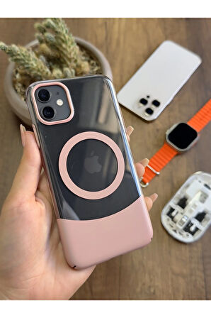 iPhone 11 Magsafe Uyumlu Mika Sararmaz Kılıf SooCase720