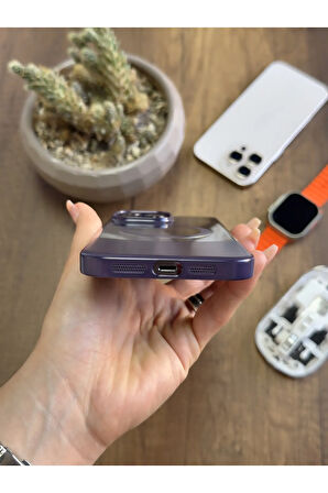 iPhone 14 Pro Max Magsafe Uyumlu Mika Sararmaz Kılıf SooCase720