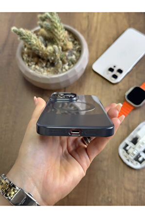 iPhone 14 Pro Max Magsafe Uyumlu Mika Sararmaz Kılıf SooCase720