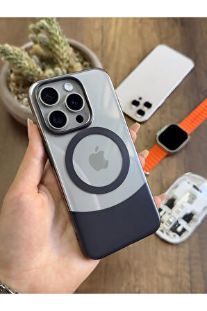 iPhone 15 Pro Magsafe Uyumlu Mika Sararmaz Kılıf SooCase720