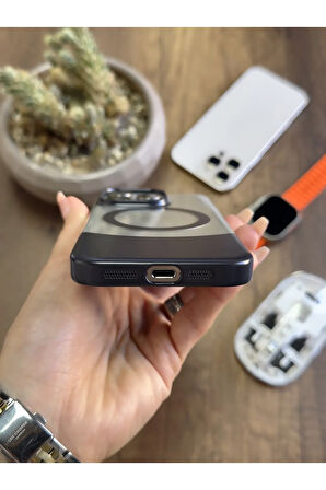 iPhone 15 Pro Magsafe Uyumlu Mika Sararmaz Kılıf SooCase720