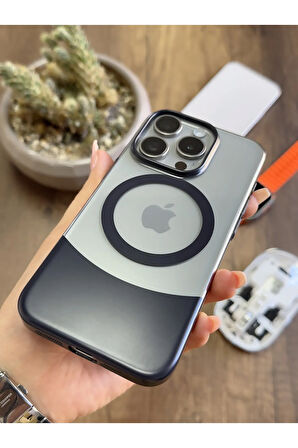 iPhone 15 Pro Magsafe Uyumlu Mika Sararmaz Kılıf SooCase720