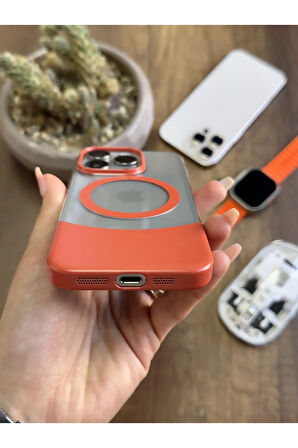 iPhone 15 Pro Magsafe Uyumlu Mika Sararmaz Kılıf SooCase720