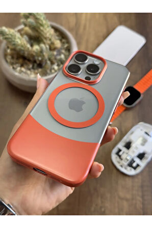 iPhone 15 Pro Magsafe Uyumlu Mika Sararmaz Kılıf SooCase720