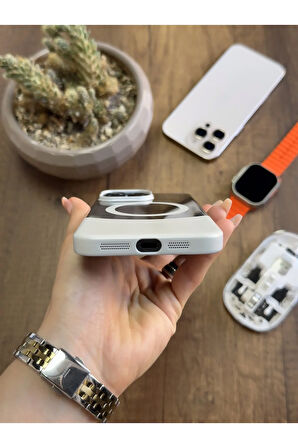 iPhone 15 Pro Max Magsafe Uyumlu Mika Sararmaz Kılıf SooCase720