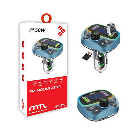 Araç İçin Bluetooth FM Modülatör Transmitter Çakmaklık - MT9877