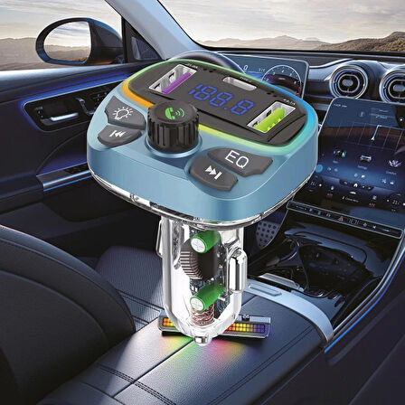 Araç İçin Bluetooth FM Modülatör Transmitter Çakmaklık - MT9877