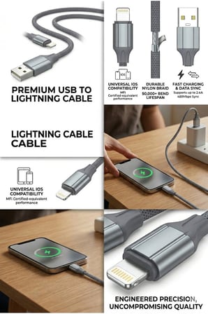 3.4A USB to iPhone Lightning Silikon Hızlı Şarj ve Data Aktarım Kablosu 1 Metre Gri MT2432