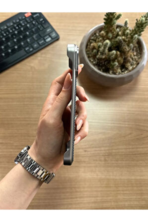 iPhone 12/12 Pro Standlı karbon Kılıf Soocase624