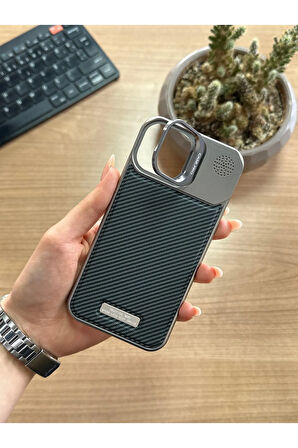 iPhone 12/12 Pro Standlı karbon Kılıf Soocase624