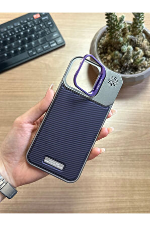 iPhone 13 Pro Max Standlı karbon Kılıf Soocase624