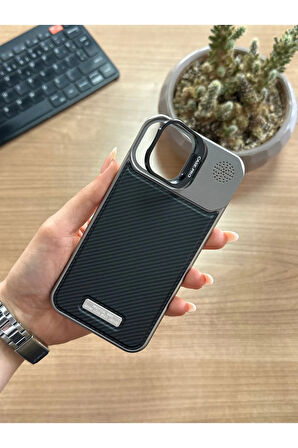 iPhone 13/14 Standlı karbon Kılıf Soocase624