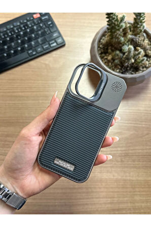iPhone 16 Pro Standlı karbon Kılıf Soocase624