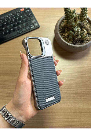 iPhone 16 Pro Max Standlı karbon Kılıf Soocase624