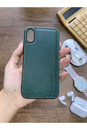 İPhone XS Max Uyumlu Premium Deri Dokulu Darbelere Karşı Dayanıklı Nazal Silikon Kılıf