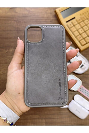 İPhone 11 Pro Uyumlu Premium Deri Dokulu Darbelere Karşı Dayanıklı Nazal Silikon Kılıf