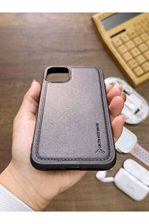 İPhone 11 Pro Max Uyumlu Premium Deri Dokulu Darbelere Karşı Dayanıklı Nazal Silikon Kılıf