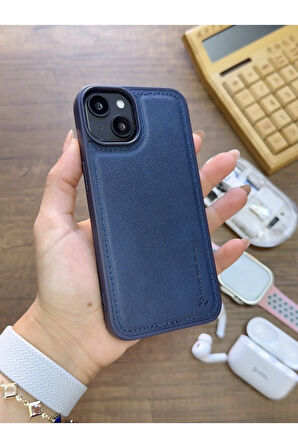 İPhone 13 Uyumlu Premium Deri Dokulu Darbelere Karşı Dayanıklı Nazal Silikon Kılıf