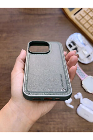 İPhone 13 Pro Uyumlu Premium Deri Dokulu Darbelere Karşı Dayanıklı Nazal Silikon Kılıf