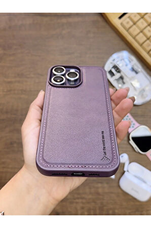 İPhone 14 Pro Max Uyumlu Premium Deri Dokulu Darbelere Karşı Dayanıklı Nazal Silikon Kılıf